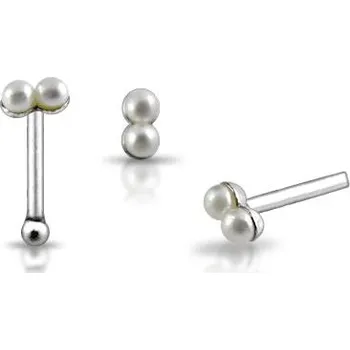 Piercing Piercingate Piercing do nosu (stříbro 925/1000) - dvě perličky PNO00185 - Materiál: Stříbro, Ryzost: 925/1000