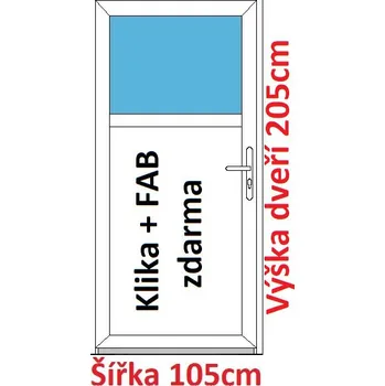Vchodové dveře Vchodové plastové dveře Soft 1/3 sklo 105x205 cm - Akce!
