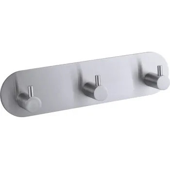 Věšák Háčková lišta form&style k nalepení 3 háčky kulatá nerez