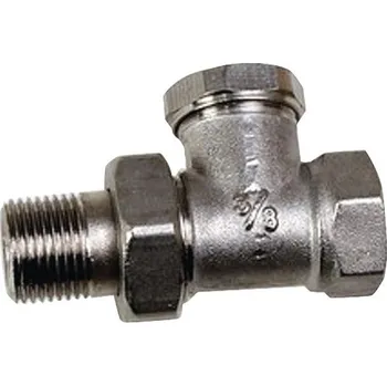 Instalatérský materiál Šroubení k radiátoru přímé 1/2" s uzávěrem, niklované