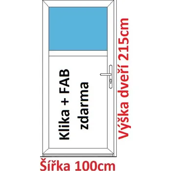 Vchodové dveře Vchodové plastové dveře Soft 1/3 sklo 100x215 cm - Akce!