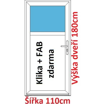 Vchodové dveře Vchodové plastové dveře Soft 1/3 sklo 110x180 cm - Akce!