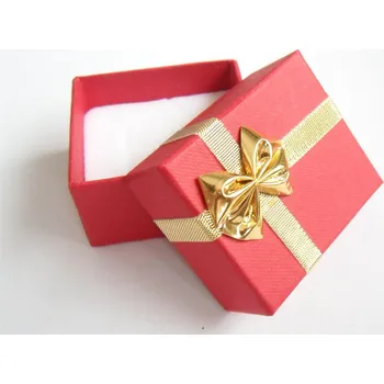 Dárková krabička Piercingate Krabička SYMPATIE - červená, zlatá mašle