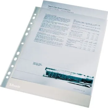 Obal závěsný U s eurozávěsem, transparentní, 38 mic (100 ks)