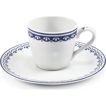 Leander Šálek s podšálkem na espresso, 0,07 l, HyggeLine, modrá, Leander, český porcelán