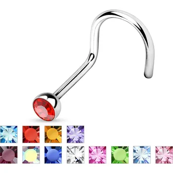 Piercing Piercingate Piercing do nosu - s kamínkem PNO00224 - Barva/Motiv: Fialová