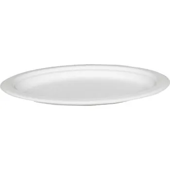 Jednorázové nádobí Bio produkty Bio talíř oválný z cukrové třtiny 25x33cm (cena za 50ks)