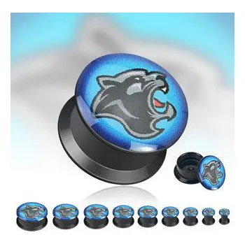 Piercing Piercingate Plug do ucha - černý panter PTP00122 - Průměr Tunely, plugy, roztahováky: 12 mm