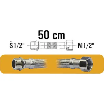 Hadice pro připojení vodáren M1/2"xŠ1/2" 50 cm nerez