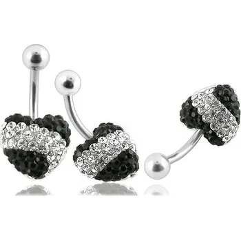 Piercing Piercingate Piercing Crystal srdce se stříbrnou kuličkou PBSW00027