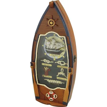Věšák SEA Club Skříňka na klíče ve tvaru lodě dřevěná 15,5x39x8,5cm