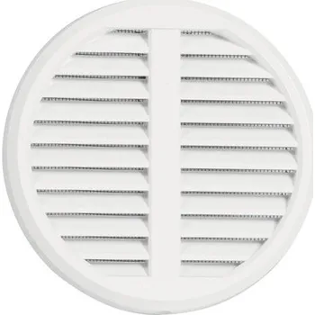 Větrací mřížka Větrací mřížka HACO VM KS B kruhová se síťovinou a stavitelnou krytkou 75-125 mm plastová bílá