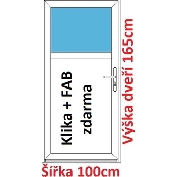 Vchodové dveře Vchodové plastové dveře Soft 1/3 sklo 100x165 cm - Akce!