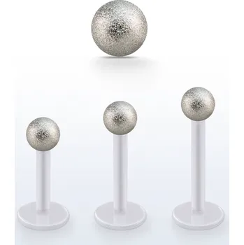 Piercing Piercingate Labreta s kuličkou PLA00250 - Barva/Motiv: Stříbrná, Délka tyčky: 6 mm, Kuličky: 3 mm, Průměr tyčky: 1,2 mm