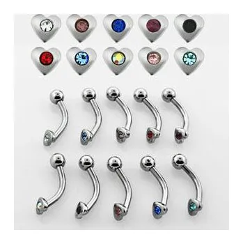 Piercing Piercingate Piercing do obočí POB00160 - Barva/Motiv: Čirá