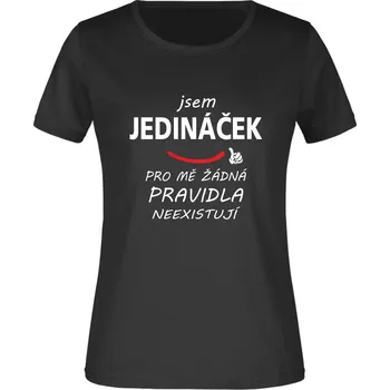 TUKAN AGENCY Dámské tričko Jedináček Barva: Černá, Velikost: 3XL