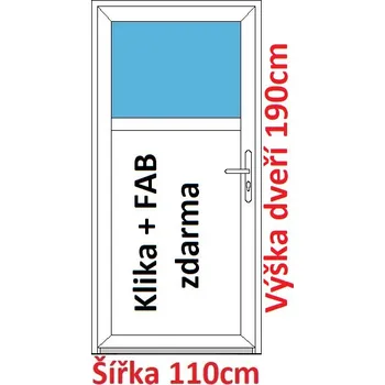 Vchodové dveře Vchodové plastové dveře Soft 1/3 sklo 110x190 cm - Akce!
