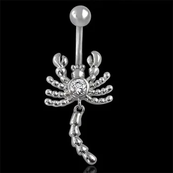 Piercing Piercingate Piercing do pupíku s krabem PBV00515 - Barva/Motiv: Čirá