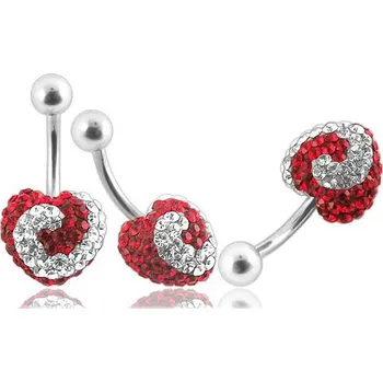 Piercing Piercingate Piercing Crystal srdce se stříbrnou kuličkou PBSW00025