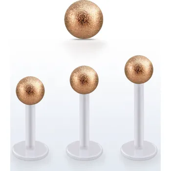 Piercing Piercingate Labreta s kuličkou PLA00251 - Barva/Motiv: Růžová, Délka tyčky: 6 mm, Kuličky: 5 mm, Průměr tyčky: 1,2 mm