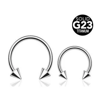 Piercing Piercingate Podkova s hroty PPO00066 - Hroty: 4 mm, Průměr podkovy: 10 mm, Průměr tyčky: 1,2 mm