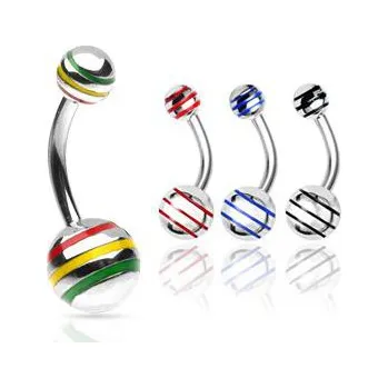 Piercing Piercingate Piercing do pupíku PBK00113 - Barva/Motiv: Černá