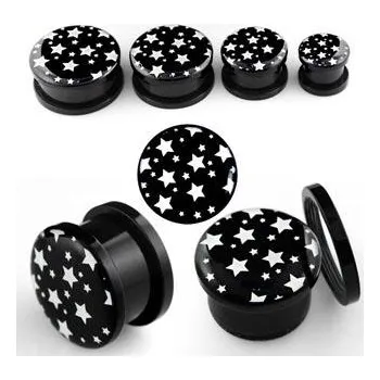 Piercing Piercingate Plug do ucha s hvězdičkami PTP00165 - Průměr Tunely, plugy, roztahováky: 4 mm