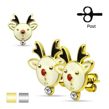 Piercing Piercingate Náušnice - sobi NAU00902 - Barva/Motiv: Zlatá