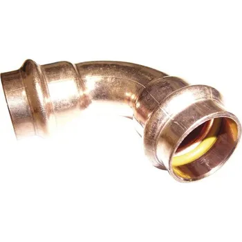 Fitinka Duopress oblouk 90 2416, 15 mm - hrdlo na obou stranách