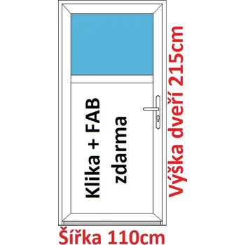 Vchodové dveře Vchodové plastové dveře Soft 1/3 sklo 110x215 cm - Akce!