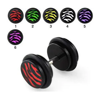 Piercing Piercingate Falešný piercing - tygří motiv PFA00181 - Barva/Motiv: Červená