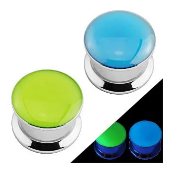 Piercing Piercingate Plug do ucha - svítící PTP00179 - Barva/Motiv: Zelená, Průměr Tunely, plugy, roztahováky: 8 mm