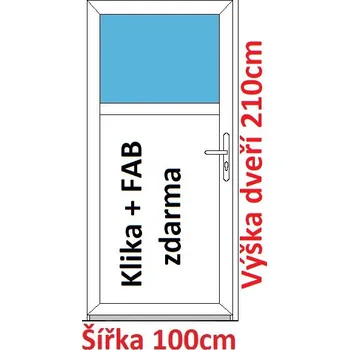 Vchodové dveře Vchodové plastové dveře Soft 1/3 sklo 100x210 cm - Akce!