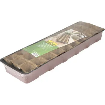 Minipařeniště Skleníček výsevní pokojový FloraSelf 54,5 x 16,5 x 11 cm 30 květináčků