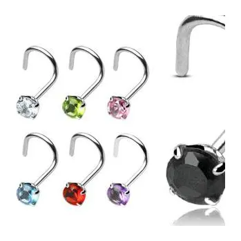 Piercing Piercingate Piercing do nosu (stříbro 925/1000) PNO00108 - Materiál: Stříbro, Ryzost: 925/1000, Barva/Motiv: Černá, Průměr tyčky: 0,8 mm