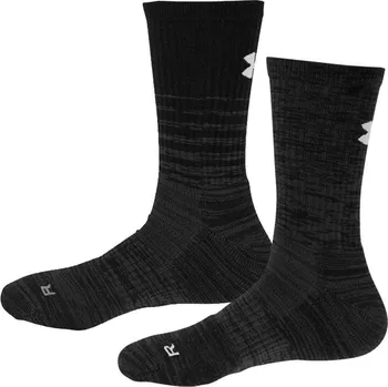 Pánské ponožky Under Armour Golf Twisted Crew Socks 2-pack černé 37-42,5