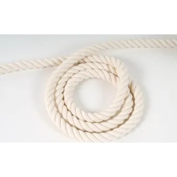 Železářství Provaz, bavlněné lano stáčené 15 mm, přírodní bílá, galanterie, metráž