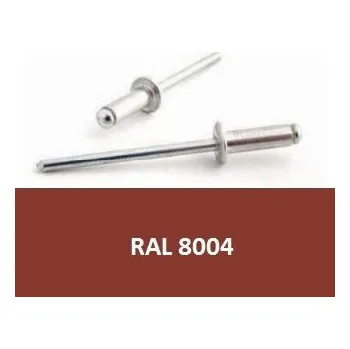 Nýt Bralo Trhací nýt AL/ST 4,0x8 RAL 8004 Měděná hnědá 50ks