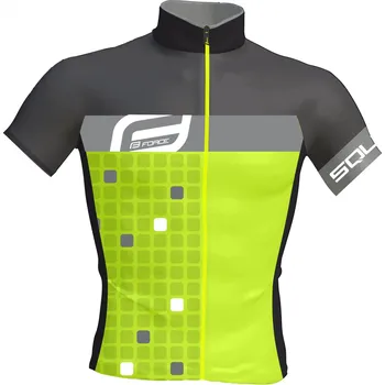 cyklistický dres Force Square krátký rukáv fluo/šedý