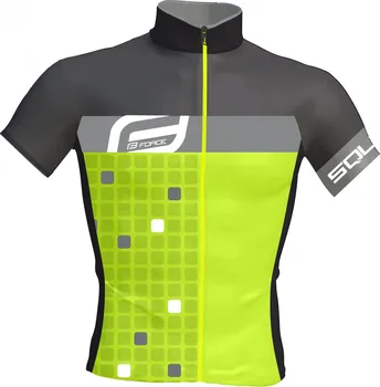 cyklistický dres Force Square krátký rukáv fluo/šedý