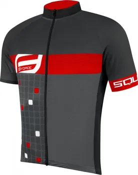 cyklistický dres Force Square krátký rukáv šedý/červený