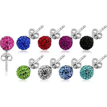 Piercing Piercingate Náušnice s krystaly (stříbro 925/1000) NAU00569 - Materiál: Stříbro, Ryzost: 925/1000, Barva/Motiv: Duhová, Kuličky: 8 mm
