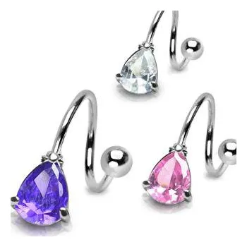 Piercing Piercingate Spirála s kapkou PSP00047 - Barva/Motiv: Růžová