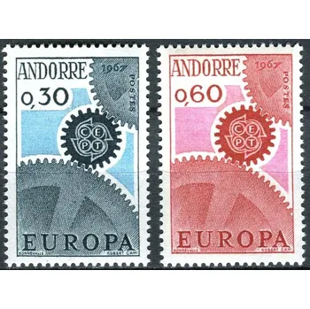 Poštovní známka Post France (1967) MiNr. 199 - 200 ** - Andora (Fr.) - Europa
