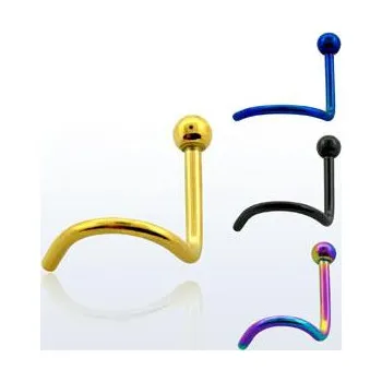 Piercing Piercingate Piercing do nosu anodizovaný PNO00182 - Barva/Motiv: Modrá