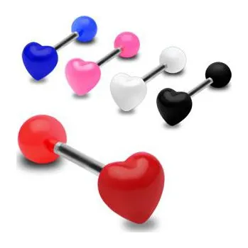 Piercing Piercingate Piercing do jazyka PCI00063 - Barva/Motiv: Modrá, Délka tyčky: 16 mm, Kuličky: 6 mm, Průměr tyčky: 1,6 mm