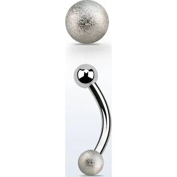 Piercing Piercingate Piercing do obočí POB00202 - Barva/Motiv: Stříbrná, Délka tyčky: 12 mm, Kuličky: 3 mm, Průměr tyčky: 1,2 mm