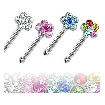 Piercing Piercingate Piercing do nosu PNO00157 - Barva/Motiv: Růžová, Délka tyčky: 6 mm, Průměr Tunely, plugy, roztahováky: 0,8 mm