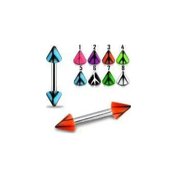 Piercing Piercingate Činka do obočí POB00157 - Barva/Motiv: Zelená, Délka tyčky: 8 mm, Průměr tyčky: 1,2 mm