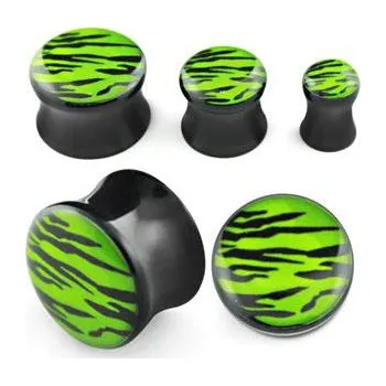Piercing Piercingate Plug do ucha - zelený tygr PTP00116 - Průměr Tunely, plugy, roztahováky: 14 mm